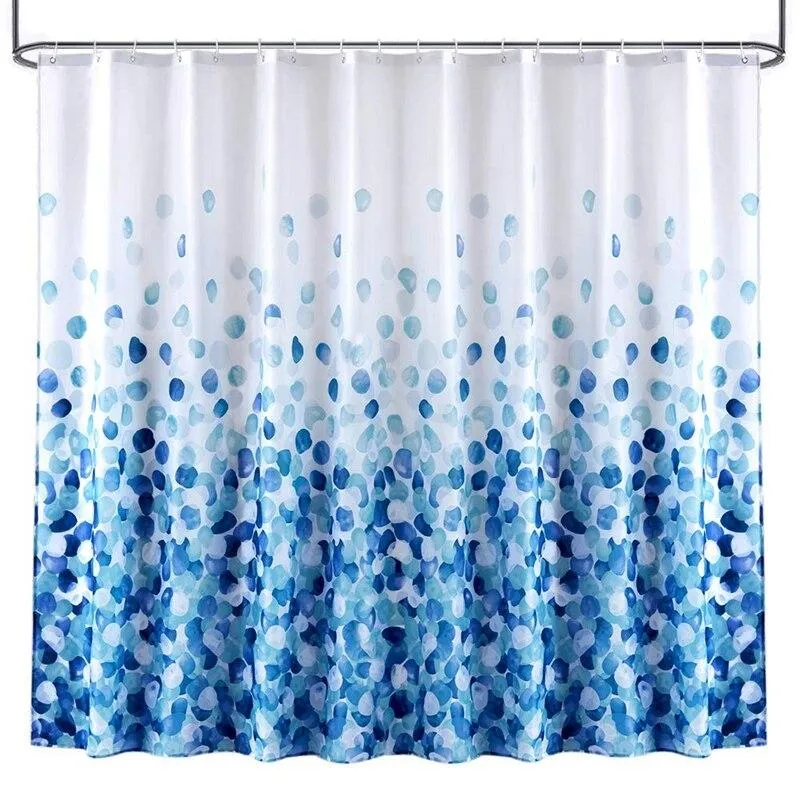 Duschvorhang mit blauen Punkten Design