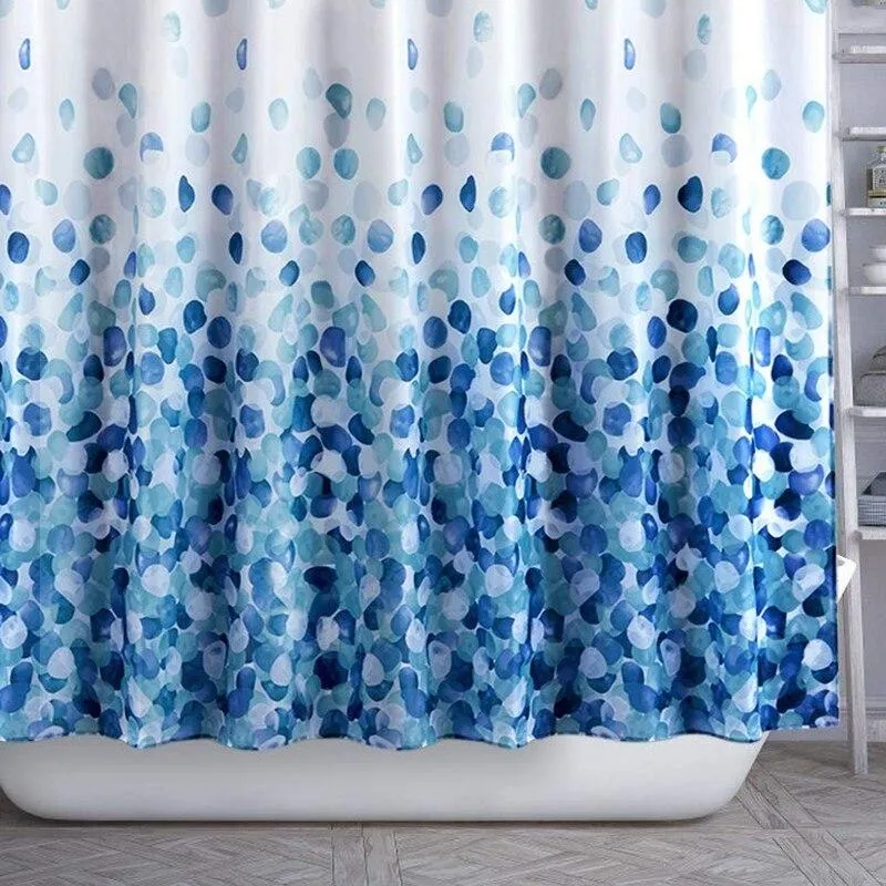 Duschvorhang mit blauen Punkten Design
