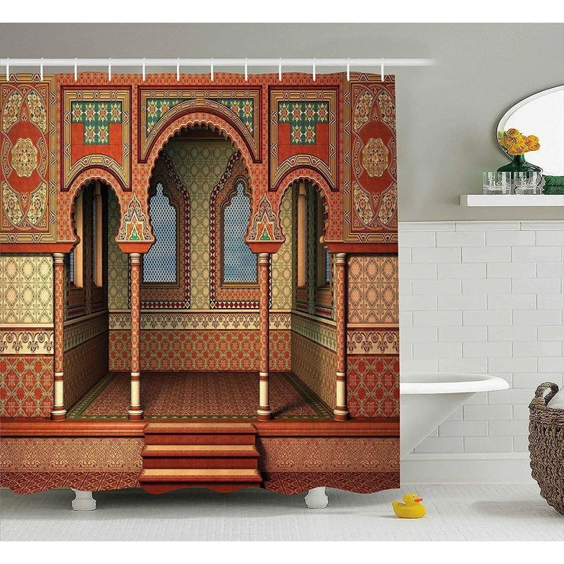 Orientalischer Duschvorhang mit Arabesken-Muster