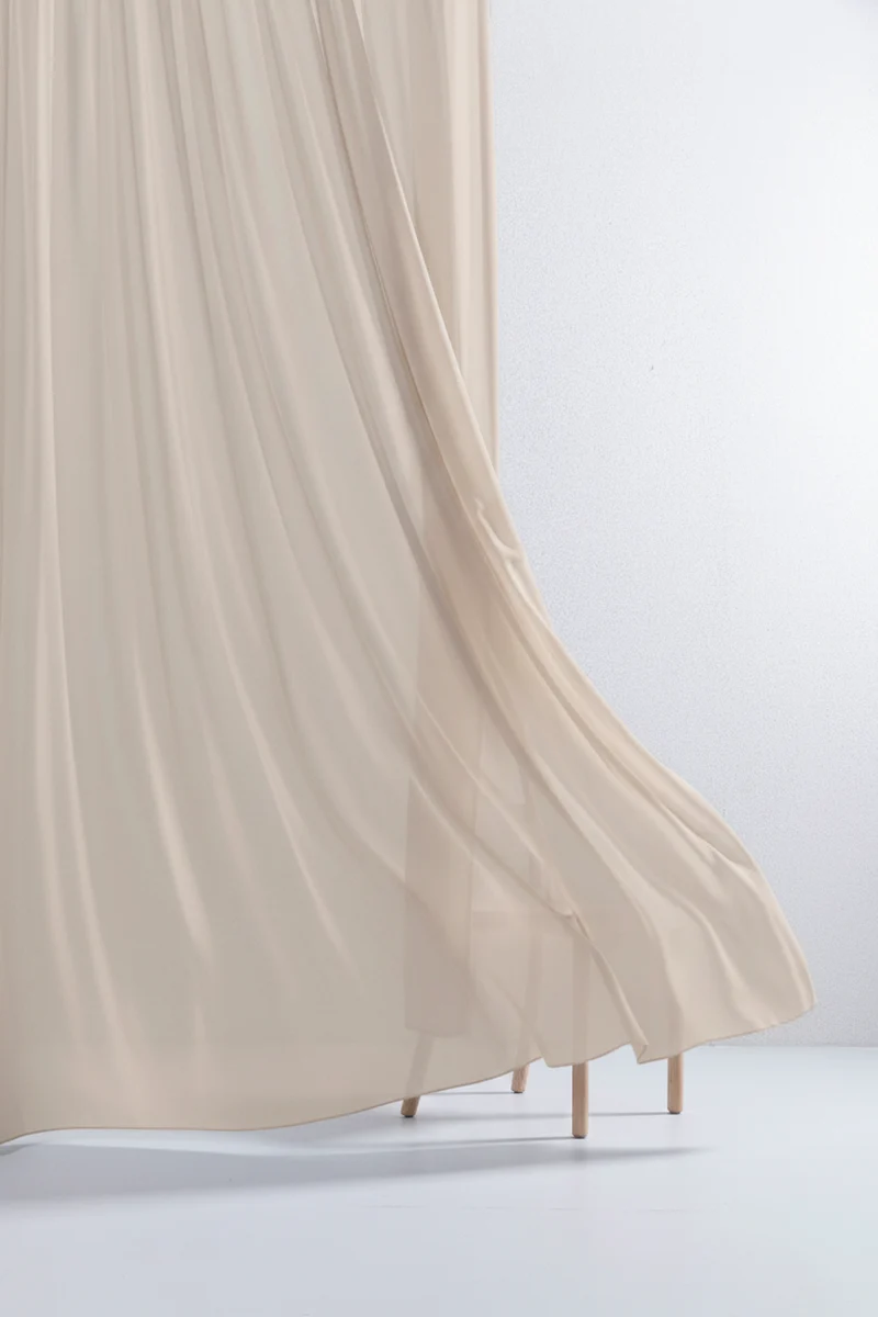 Luxury Sheer Curtains "Georgette" in Sand Colour