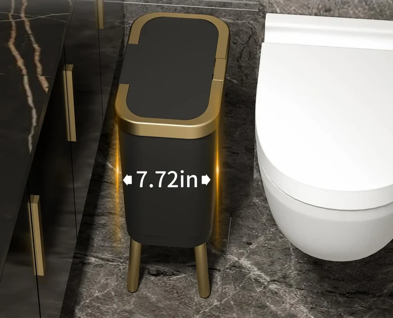GoldenSlim Moderner Mülleimer mit Deckel