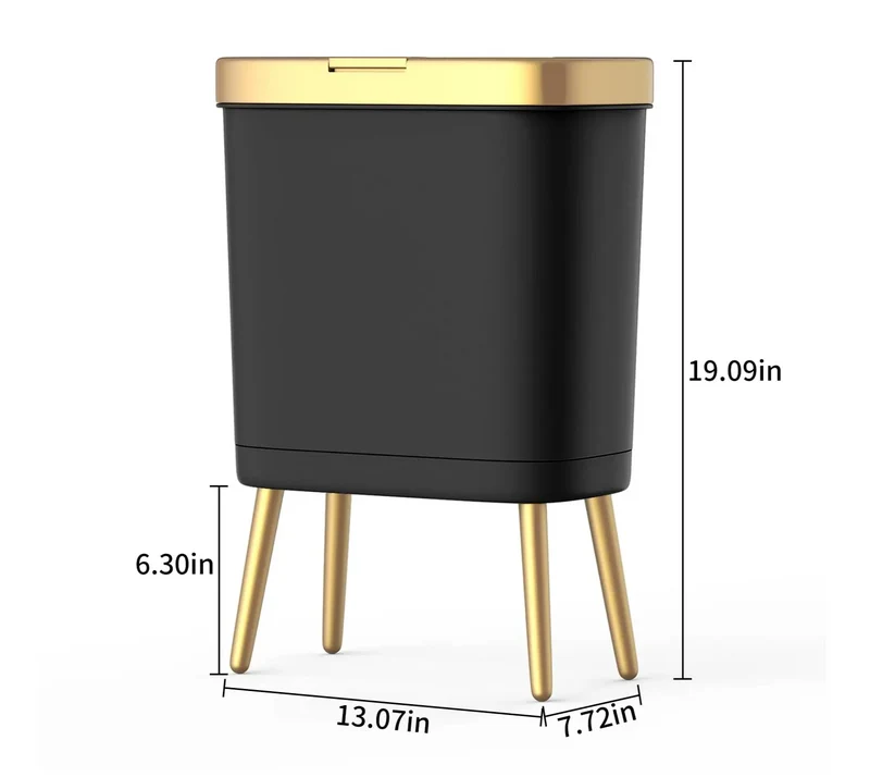 GoldenSlim Moderner Mülleimer mit Deckel