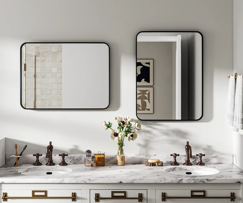 HOMCOM Luxus-Badezimmerspiegel 60x80cm