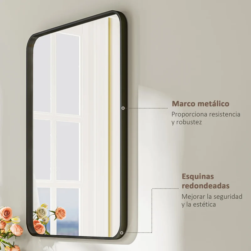 HOMCOM Luxus-Badezimmerspiegel 60x80cm