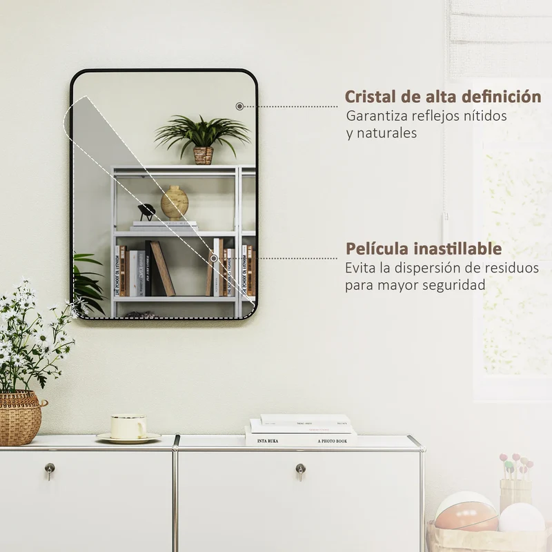 HOMCOM Luxus-Badezimmerspiegel 60x80cm