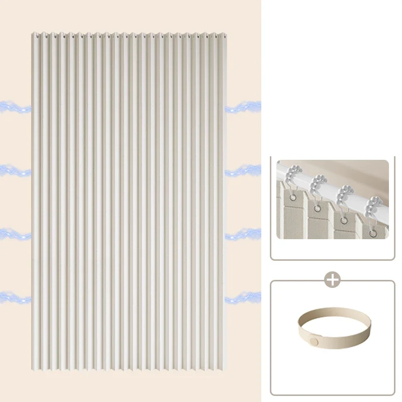 AquaFold Luxe – Faltbares Duschvorhang mit Akkordeon-Design