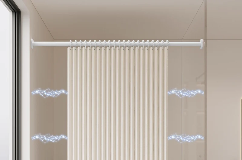 AquaFold Luxe – Faltbares Duschvorhang mit Akkordeon-Design