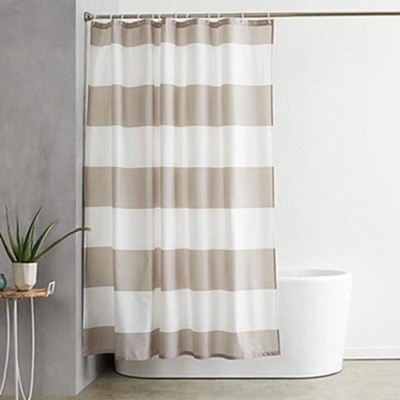 Gestreifter Duschvorhang in Braun Beige