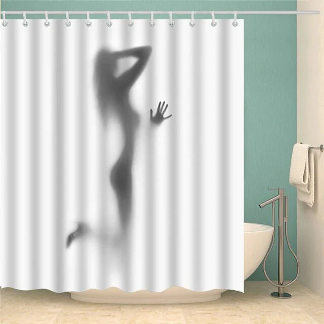 Duschvorhang mit Frauen-Silhouette Motiv