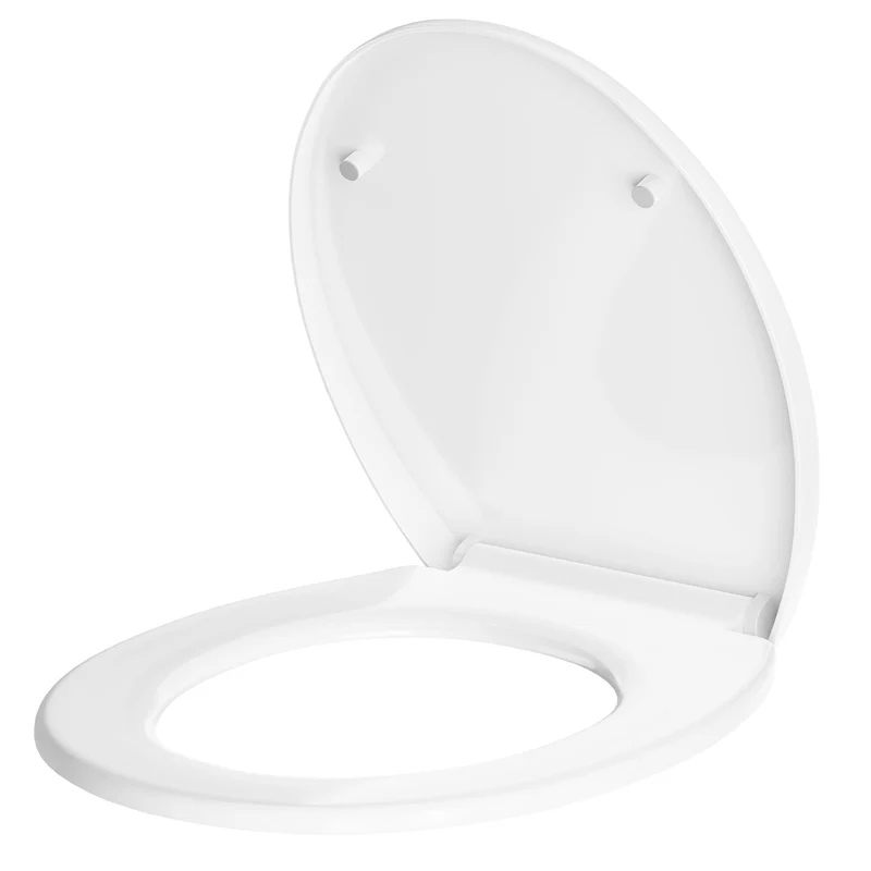 Garvee WC Sitz O Form Klobrille Weiß PP Kunststoff Vollverkleidet Geschlossen Verstellbare Scharniere Oval Toilettendeckel Badezimmer