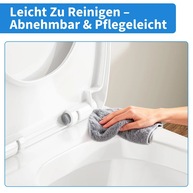 Garvee WC Sitz O Form Klobrille Weiß PP Kunststoff Vollverkleidet Geschlossen Verstellbare Scharniere Oval Toilettendeckel Badezimmer