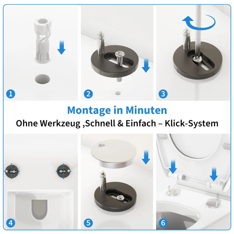 Garvee WC Sitz O Form Klobrille Weiß PP Kunststoff Vollverkleidet Geschlossen Verstellbare Scharniere Oval Toilettendeckel Badezimmer