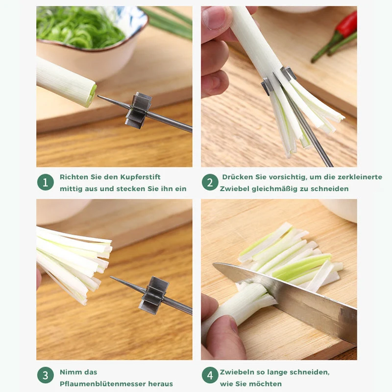 Rustfritt Stål Plum Blossom Løk Cutter | Luvikno