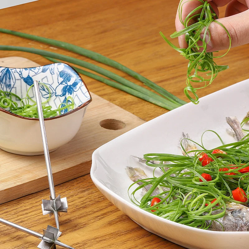 Rustfritt Stål Plum Blossom Løk Cutter | Luvikno