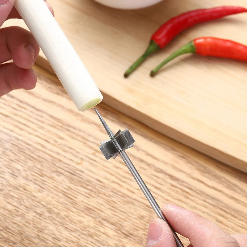 Rustfritt Stål Plum Blossom Løk Cutter | Luvikno
