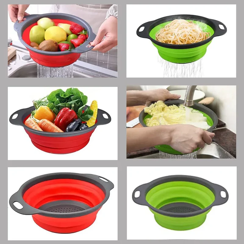 FlexiDrain – Faltbarer Silikon-Korb zum Waschen & Abtropfen