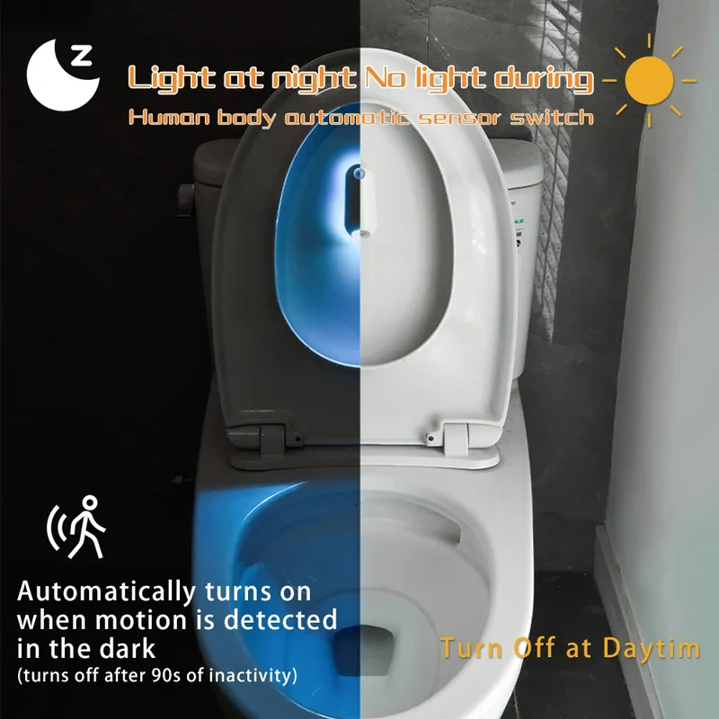 GlowLoo RGB WC-Nachtlicht – LED mit Bewegungssensor & 7 Farben, Wiederaufladbar