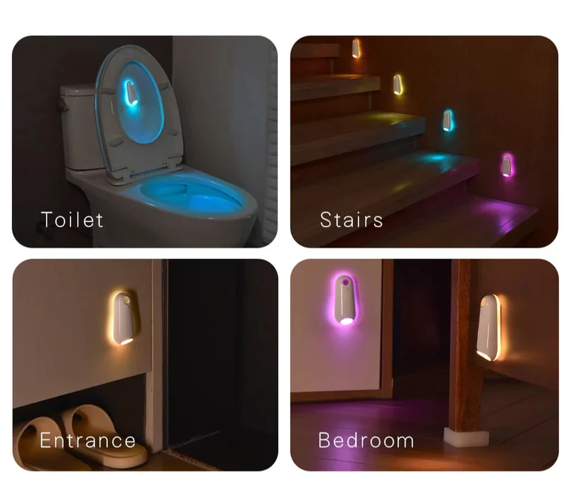 GlowLoo RGB WC-Nachtlicht – LED mit Bewegungssensor & 7 Farben, Wiederaufladbar