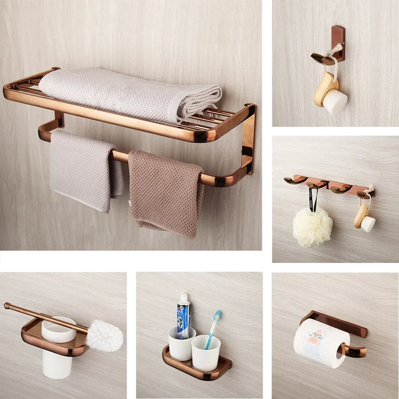 Monite Luxus Roségold Badezimmer Zubehör Set
