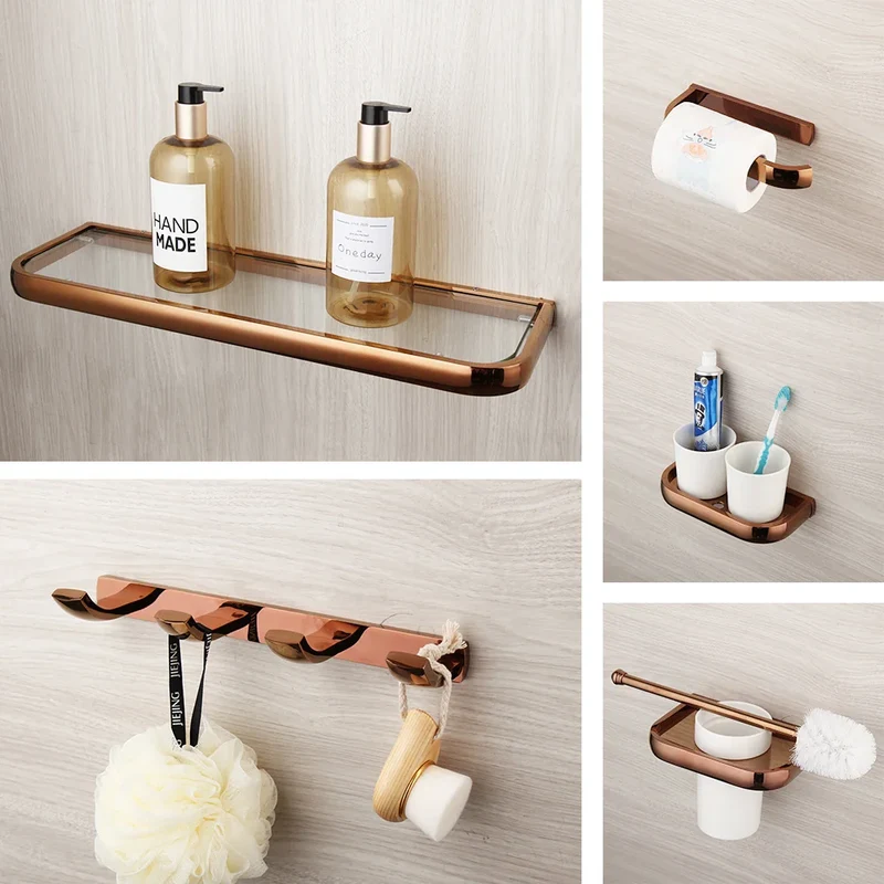 Monite Luxus Roségold Badezimmer Zubehör Set