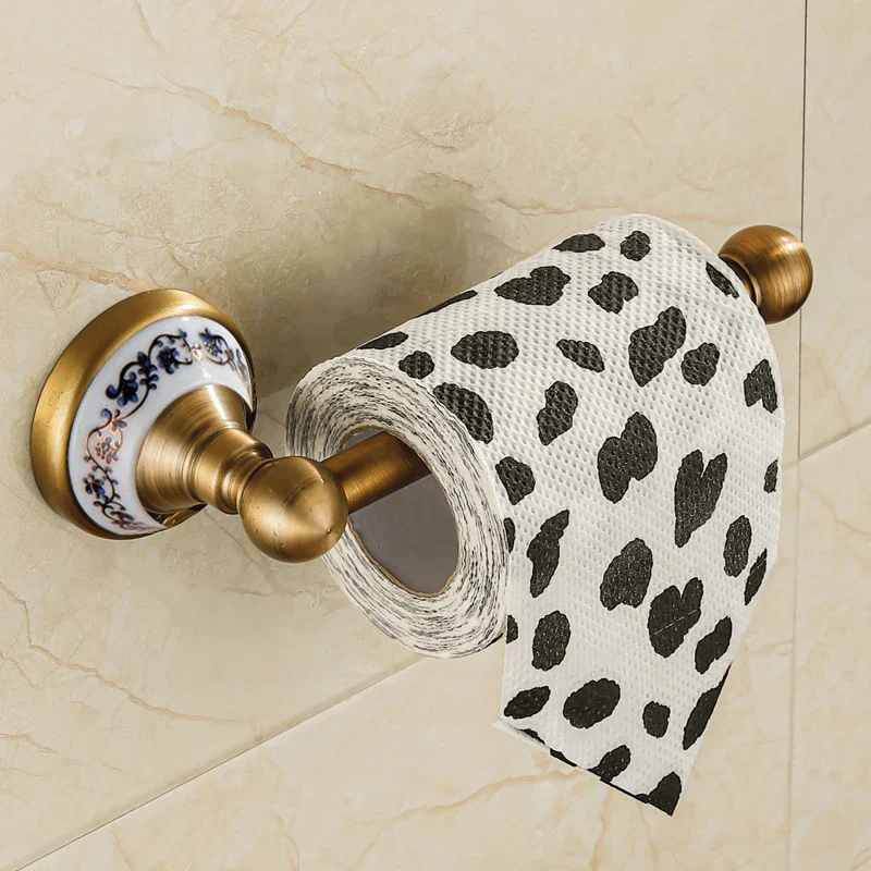 RoyalRetro Antik Messing Badzubehör Set mit Keramik
