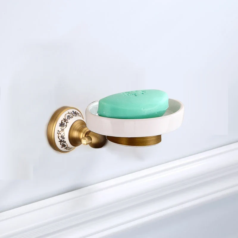 RoyalRetro Antik Messing Badzubehör Set mit Keramik