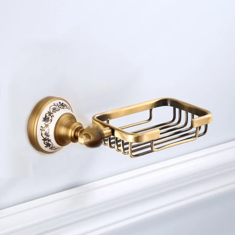 RoyalRetro Antik Messing Badzubehör Set mit Keramik
