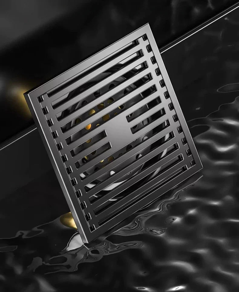 AquaShield Quadratischer Edelstahl-Bodenablauf