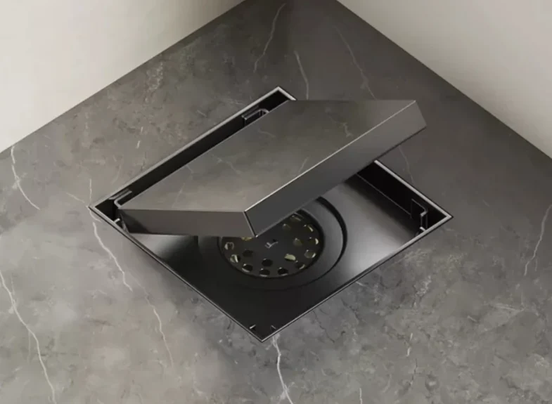 AquaShield Quadratischer Edelstahl-Bodenablauf