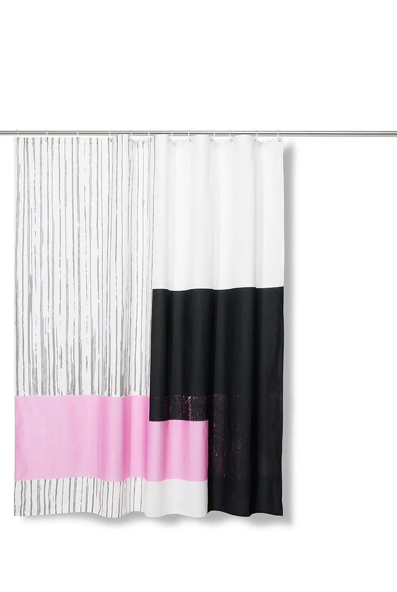 Artist Cotton Shower Curtain "Composition 040424" by Milena Quattrocchi