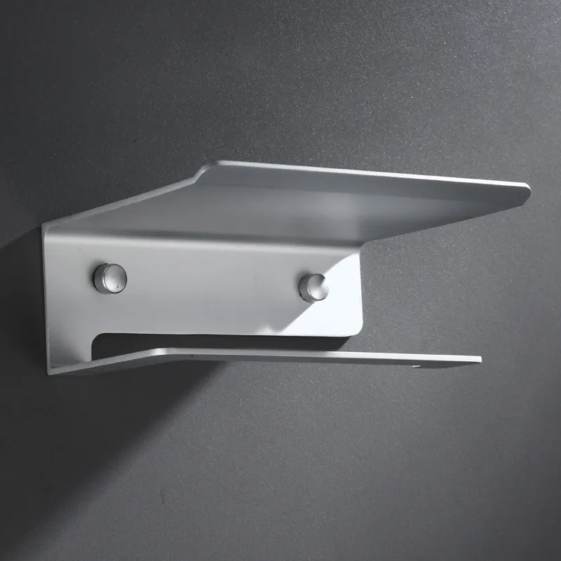 LuxuRoll Aluminium WC-Rollenhalter mit Ablage