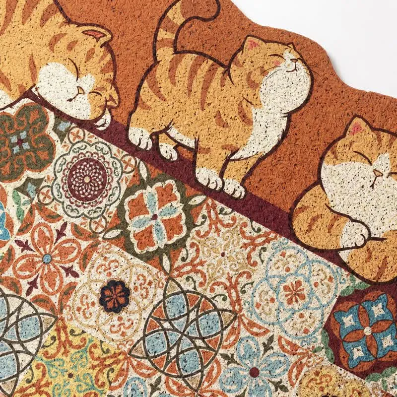 Verspielter Katzen-Patchwork-Eingangsbereich-Teppich