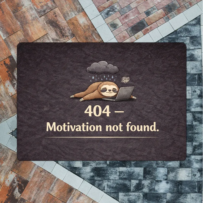 Faultier Laptop 404 Motivation not found Fußmatte in 35x50 cm ohne Rand