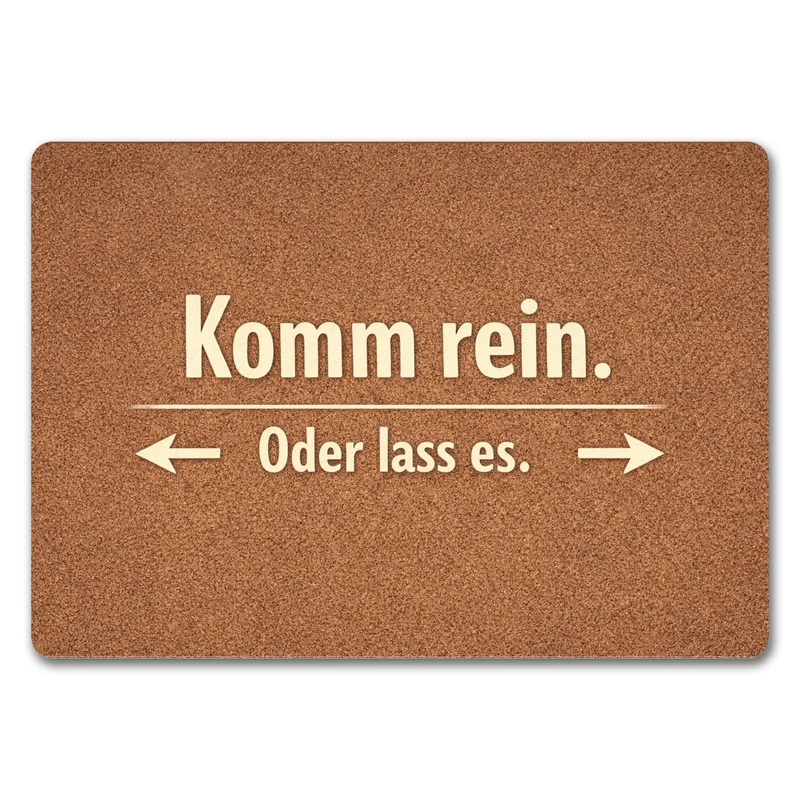 Kork-Effekt Komm rein Oder lass es Fußmatte in 35x50 cm ohne Rand
