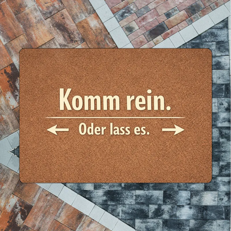 Kork-Effekt Komm rein Oder lass es Fußmatte in 35x50 cm ohne Rand
