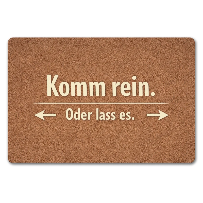 Kork-Effekt Komm rein Oder lass es Fußmatte in 35x50 cm ohne Rand