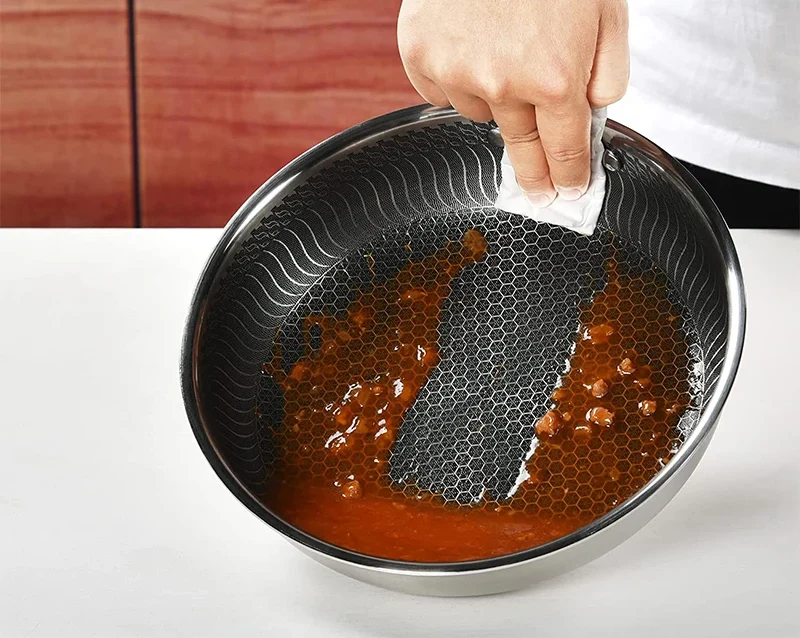 ChefMaster – Edelstahl Antihaft-Bratpfanne mit Honigwabenstruktur & Glasdeckel