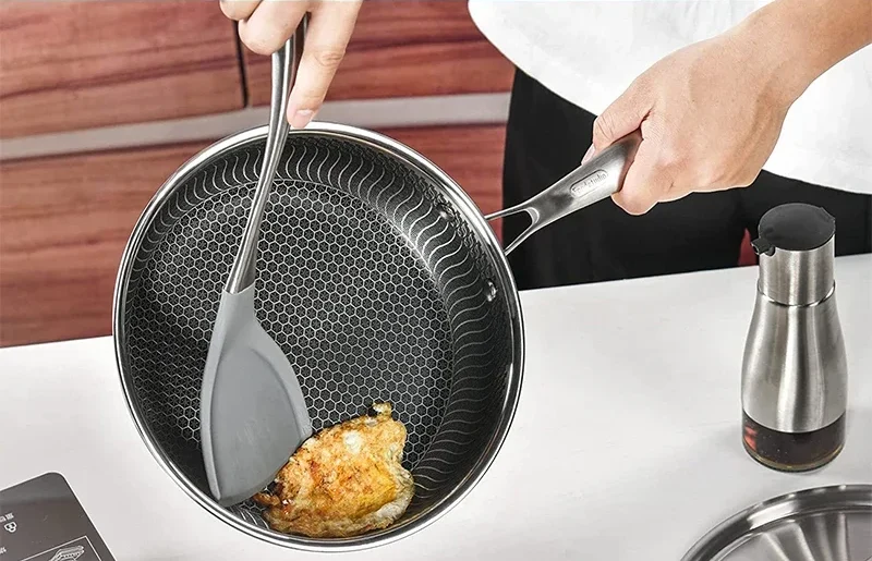 ChefMaster – Edelstahl Antihaft-Bratpfanne mit Honigwabenstruktur & Glasdeckel