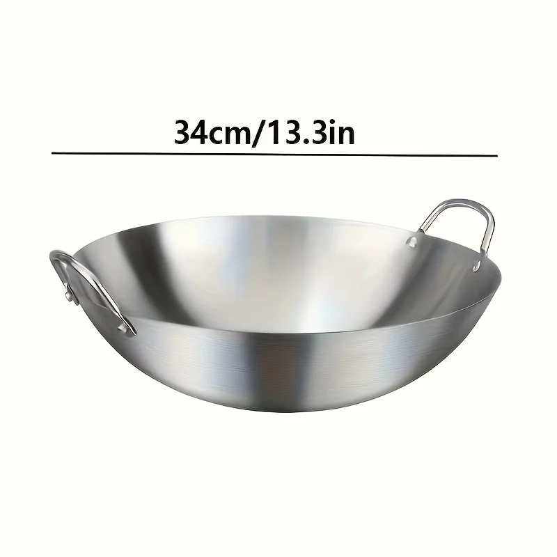 ChefMaster – Großer Edelstahl-Wok mit Doppelgriffen