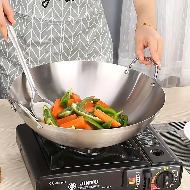 ChefMaster – Großer Edelstahl-Wok mit Doppelgriffen