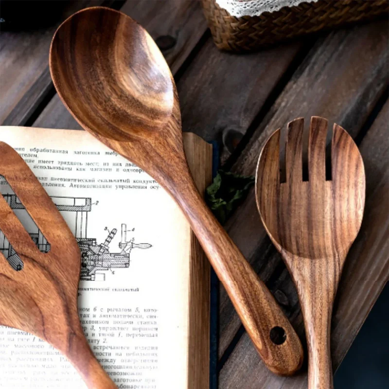 EcoWood – Luxuriöses Kochgeschirr-Set aus Holz mit Aufbewahrungseimer