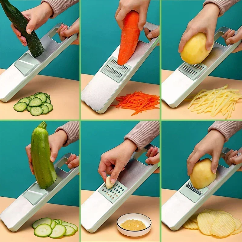 SliceMaster – 6-in-1 Groentesnijder & Rasp met Verwisselbare RVS Messen
