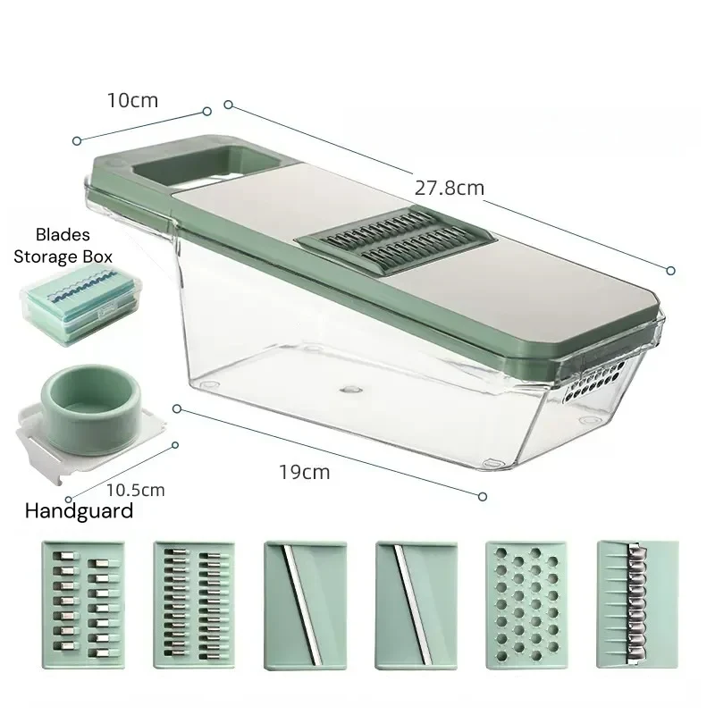 SliceMaster – 6-in-1 Groentesnijder & Rasp met Verwisselbare RVS Messen