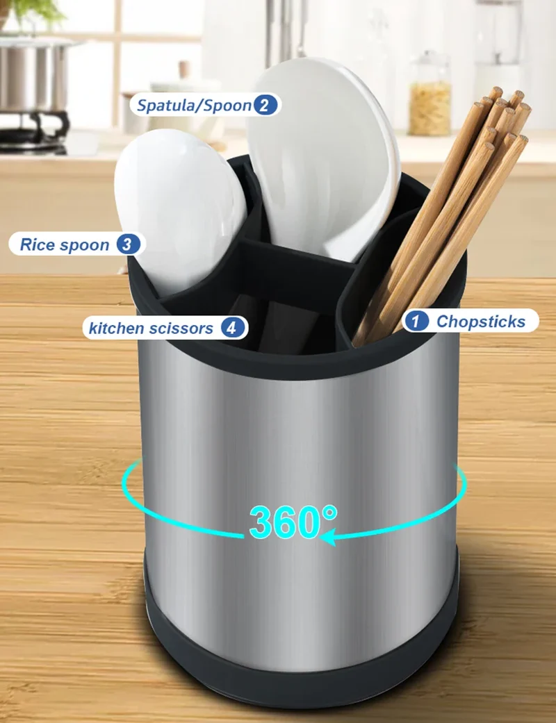 ChefPro – Luxuriöser Edelstahl Universal-Messerblock mit Antibakterieller Wirkung