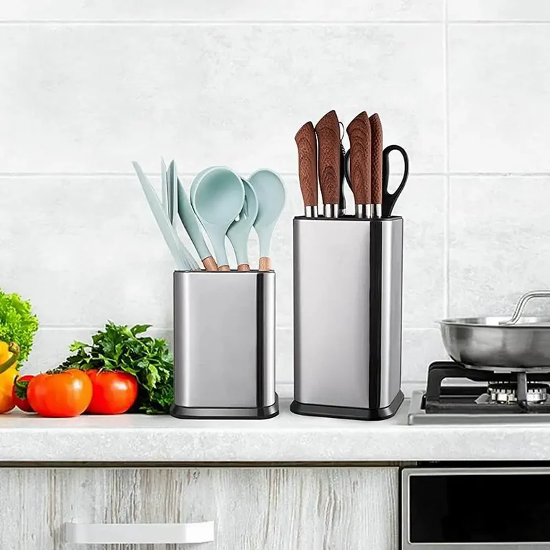 ChefPro – Luxuriöser Edelstahl Universal-Messerblock mit Antibakterieller Wirkung