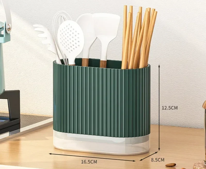Organix – Multifunktionaler Besteckhalter mit Abfluss & Wandmontage (Ohne Bohren)