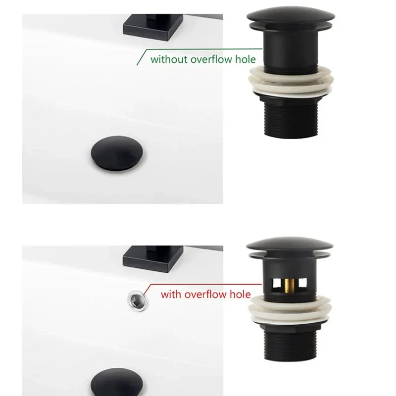 Ablassschraube mit Push-Down-Popup – Messing | 11 Farben | Mit oder ohne Überlauf