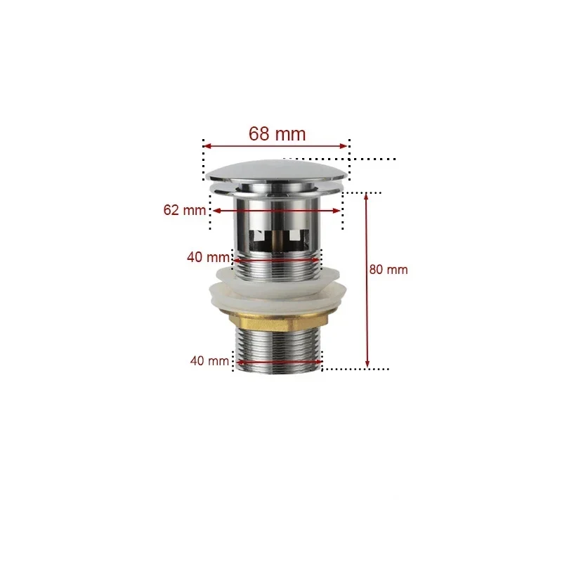 Ablassschraube mit Push-Down-Popup – Messing | 11 Farben | Mit oder ohne Überlauf