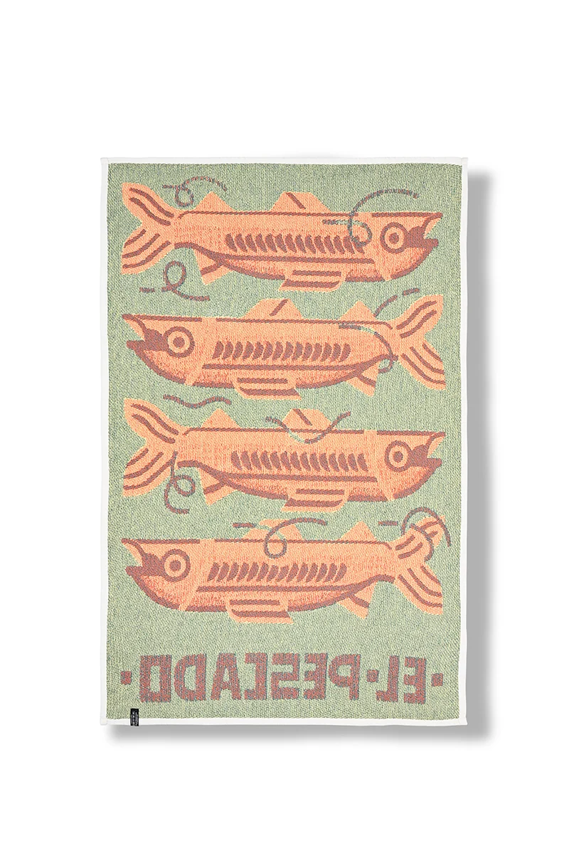 Cotton Beach Towel / Mini Blanket “El Pescado” by Florian Schommer