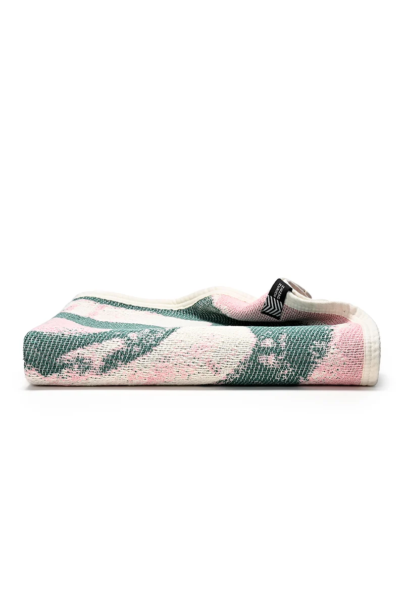 Cotton Beach Towel / Mini Blanket “Sunny side up” by Lea Krebs
